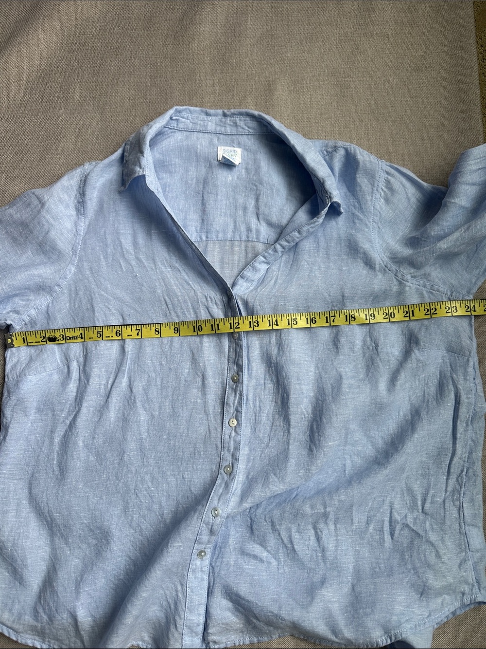 Sigrid Olsen LinenLlight Blue Button-up Shirt Size 1X Long Adjustable Sleeves - Picture 9 of 11
